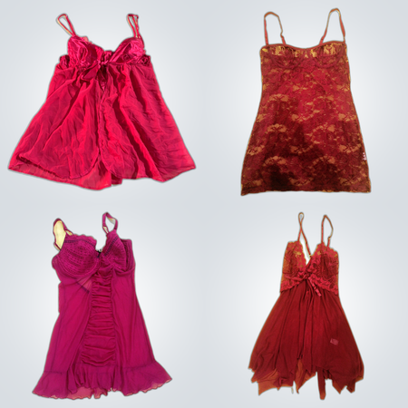 Red embroidered mini dress