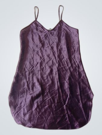 Kristine Tyler Purple Satin Slip Dress