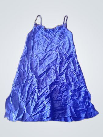 Marks & Spencer St. Michael Blue Satin Slip Dress