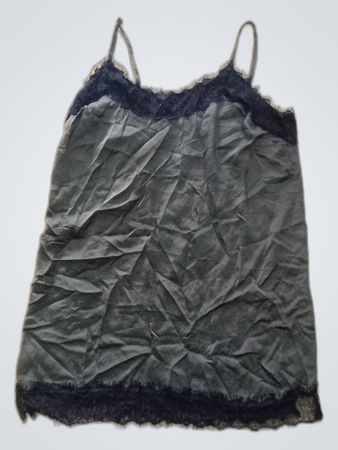 Gray Camisole with Lace Trim