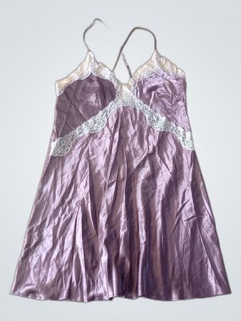 Purple Nightgown with Lace Trim