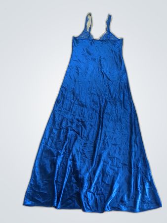Victoria's Secret Blue Satin Lace Slip Dress