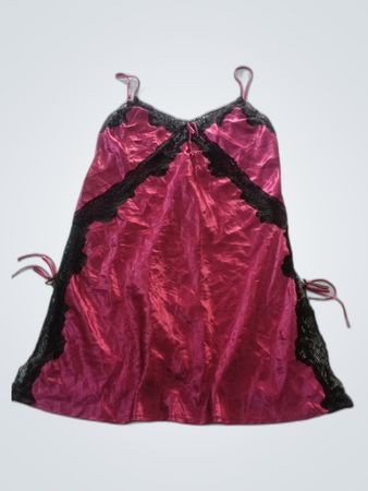 BouuX Avenue Pink Satin Lace Slip Dress