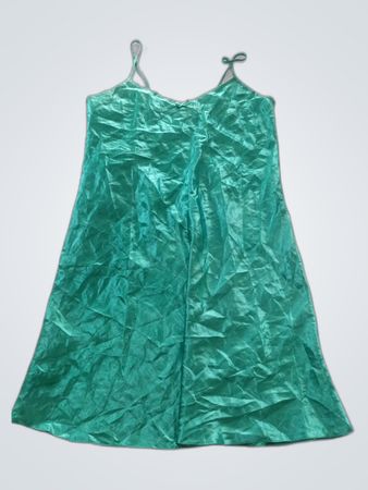 Secrets Teal Satin Slip Dress