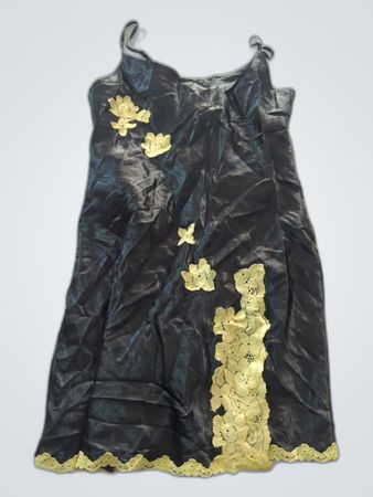 Secret Possessions Black Floral Lace Mini Slip Dress
