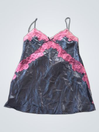 La Senza Pink Lace Trim Satin Slip Dress