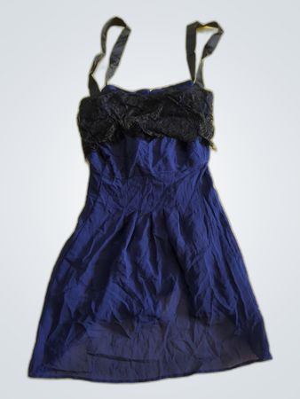 Blue and Black Lace Trim Camisole