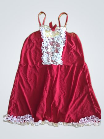 Red Lace Trim Chemise