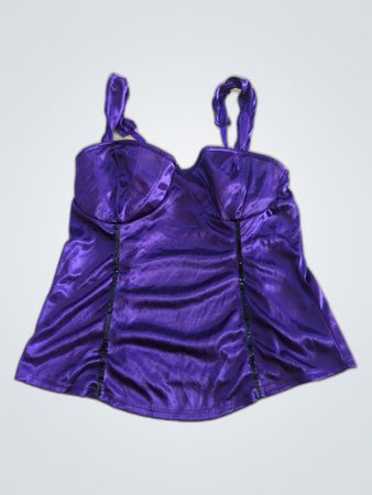 Purple Satin Corset Top
