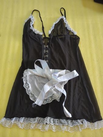Black Lace Trim Chemise