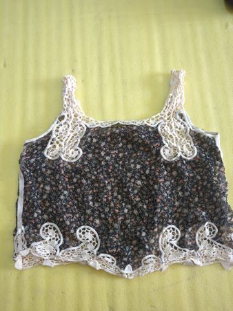 Floral Crochet Trim Top