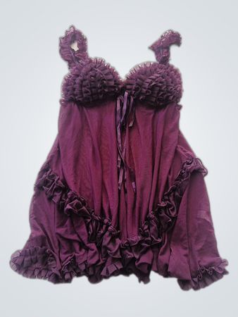 Unbranded Purple Ruffled Babydoll Nightie
