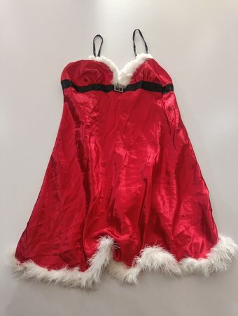 Red Santa Dress with White Fur Trim