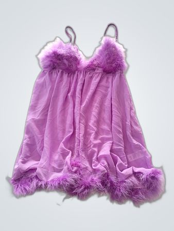 Dolls Kill Purple Feathered Mini Dress