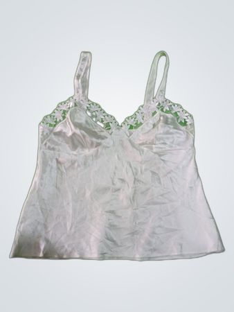 Unbranded White Lace Trim Cami Top