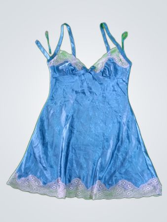 Blue Lace Trim Chemise