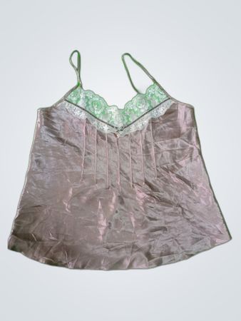 Silk Camisole with Lace Trim