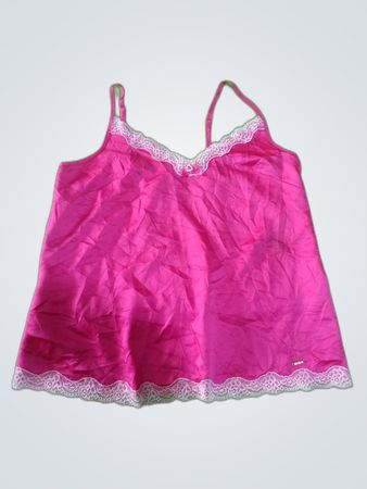 Pink Camisole with Lace Trim