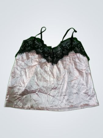 Pink Camisole with Black Lace