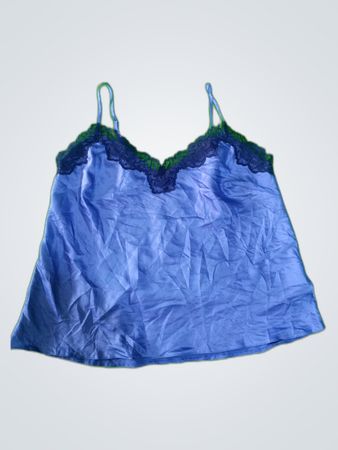 Blue Camisole with Lace Trim