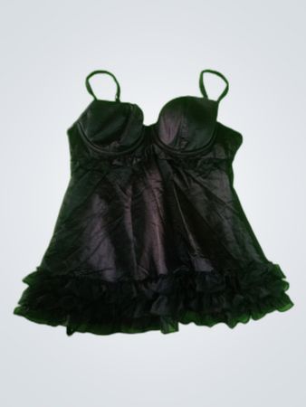 Black Chemise with Ruffled Hem