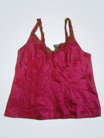Pink Camisole with Lace Trim