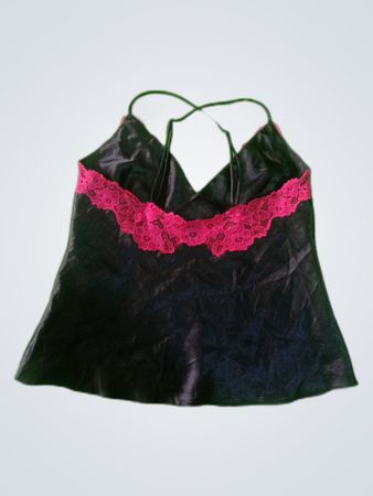Black Camisole with Pink Lace