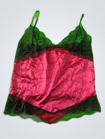 Pink and Black Lace Camisole