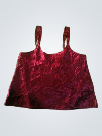 Crimson Satin Tank Top