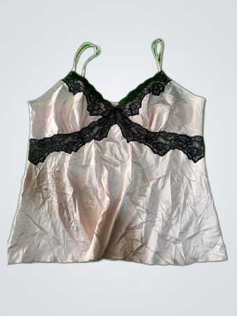 White Camisole with Black Lace Trim