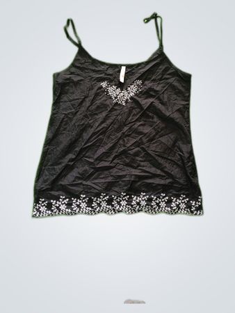 Black Embellished Tank Top
