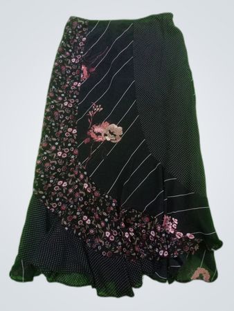 Black Floral Skirt
