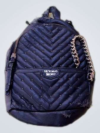 Victoria's Secret Black Quilted Backpack