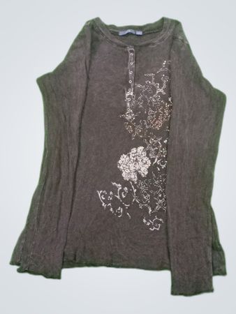 Gray Long-Sleeve Top