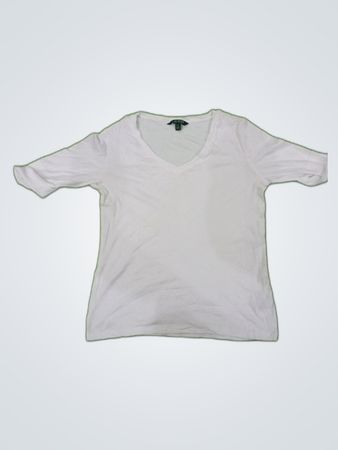 Ralph Lauren White V-Neck Short Sleeve Top