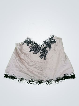 White Camisole with Black Lace Trim
