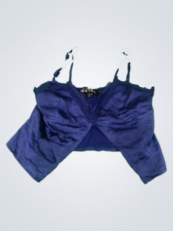 MOTEL Blue Crop Top