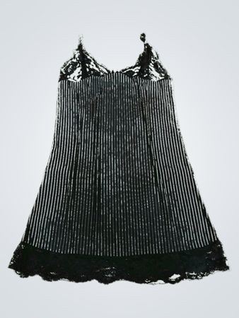 Black Striped Lace Trim Camisole