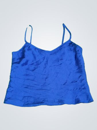 Petite Collection Blue Satin Cami Top