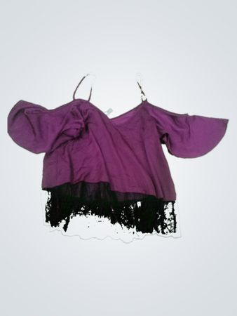 Purple Blouse with Black Lace