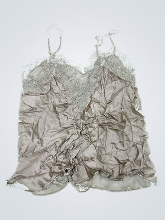 Gray Lace-Trimmed Silk Cami