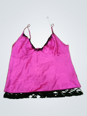 Pink Camisole with Lace Trim