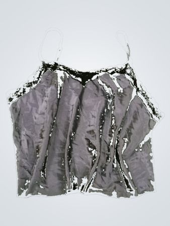 Gray Camisole with Black Lace Trim