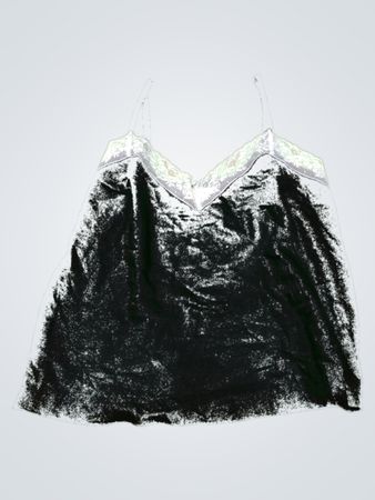 Black Camisole with White Lace Trim