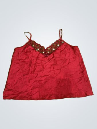 Red Lace-Trimmed Camisole