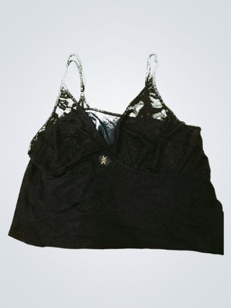 Black Lace Trim Bra Top