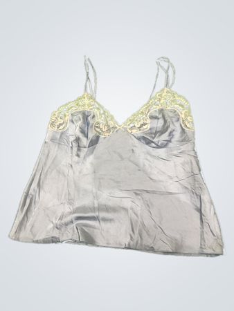 Gray Lace-Trimmed Camisole