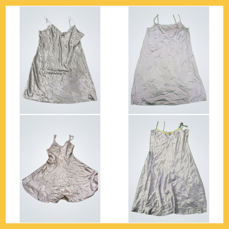 Vestido cinza sexy de seda Y2k pacote