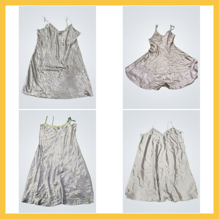 Vestito grigio sexy in seta Y2k bundle