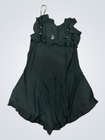 Black Ruffled Tank Top